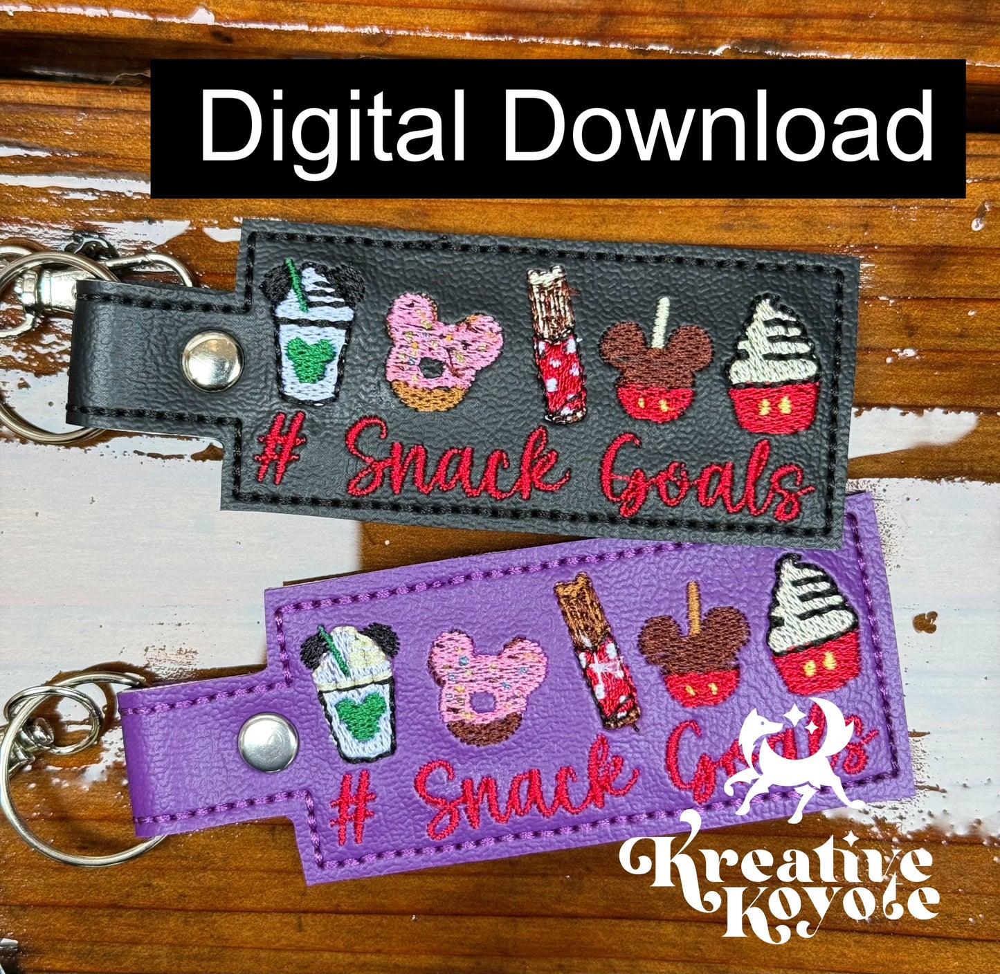 Snack Goals Keyfob - ITH Machine Embroidery Pattern