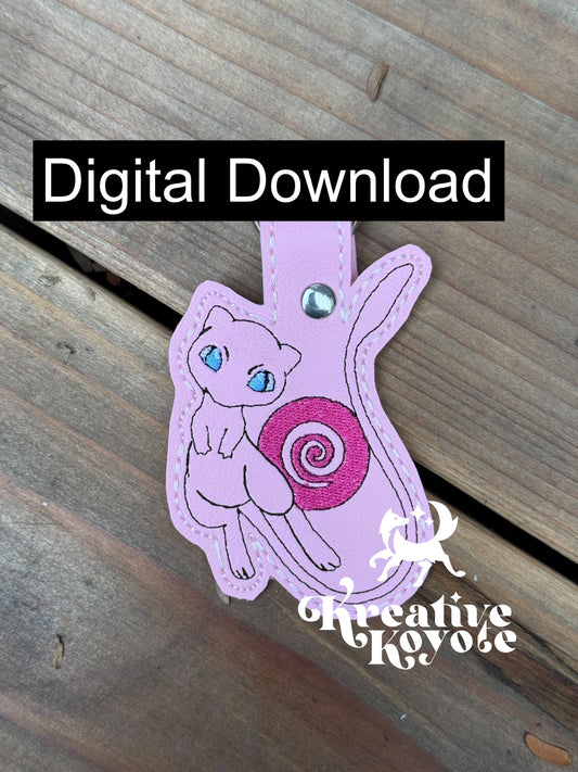 Pink Monster Keyfob - ITH Machine Embroidery Pattern